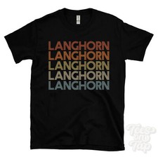 LANGHORN REPEATED RETRO STYLE T-SHIRT mens & womens novelty cool name gift