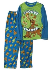 Scooby Doo Boys Long Green & Blue Shaggy Pajamas Shirt & Sleep Pants Set