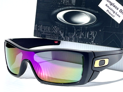 Oakley BATWOLF Matte Black Gold Icon POLARIZED Galaxy Violet Lens