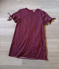 Goldkid Burgundy Rectangle Print Tunic Dress Smart Work Office Occasion UK10