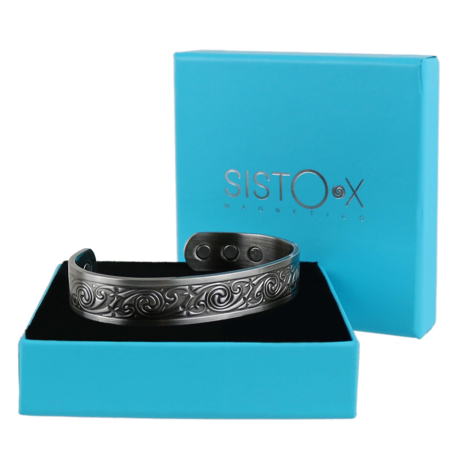 Sisto-X 6 Magnets Chunky Copper with Pewter Finish Bracelet/Bangle Glastonbur...