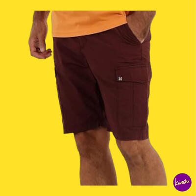 OXBOW Men's Cotton Belted Cargo Shorts, Terre Brulee Red, UK 28W | EU 44 | US 28