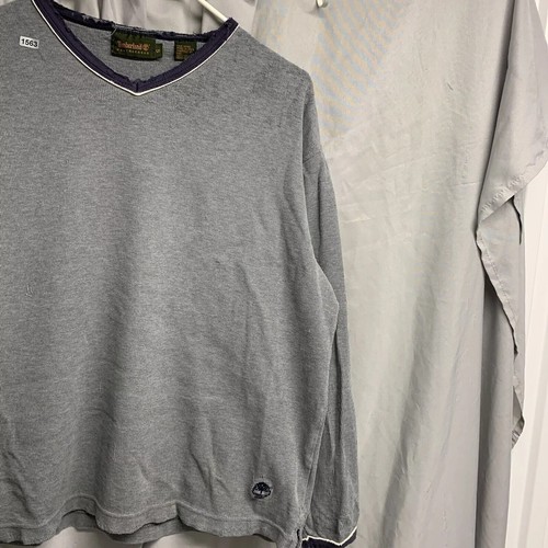Vintage Timberland Shirt Adult Small Grey Long Sleeve Distressed Y2K Men’s - Picture 3 of 12