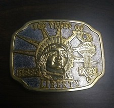 100 Years Of Liberty 1886 1986 Belt Buckle