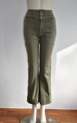 VERONICA BEARD * Jeans Hose MARLEY convertible leg high rise in Oliv Grün W24