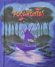 VTG RARE 90s The Disney Store Pocahontas Double Sized Embroidered T-Shirt NIP