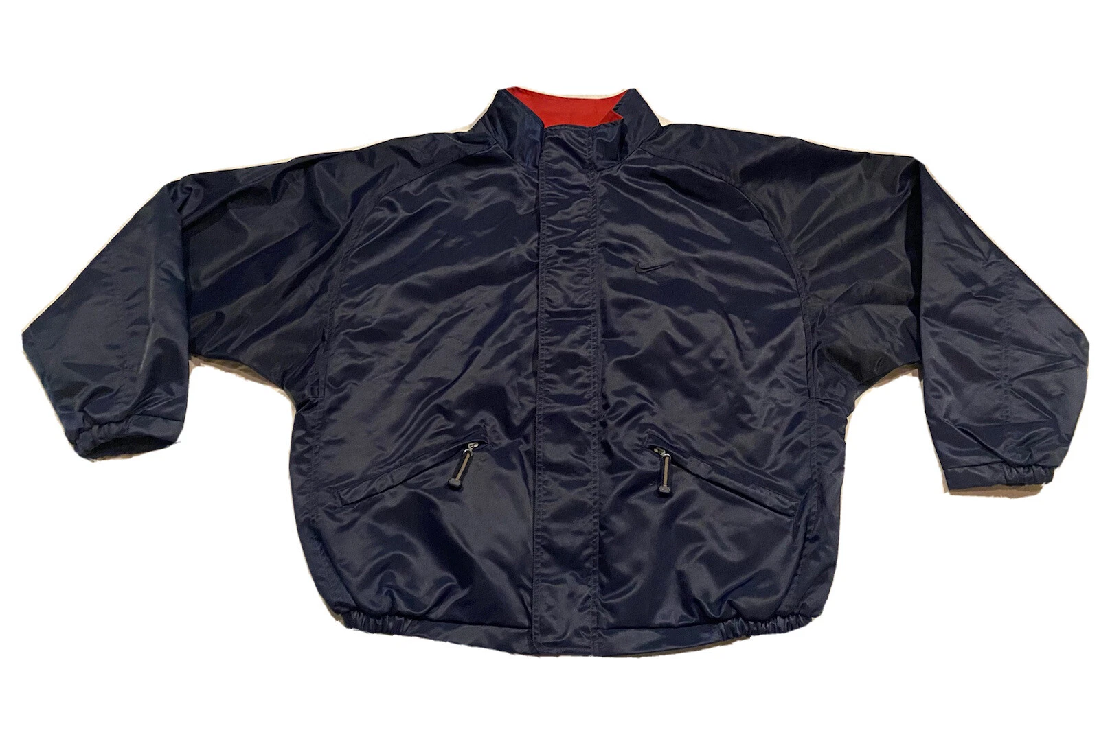 Nike vintage full zip jacket wind breaker sz large blue red mesh vented F8 Jen