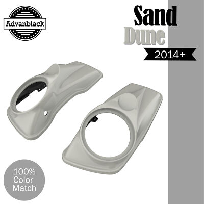 For Harley Touring 14+ Advanblack 8'' Saddlebag Speaker Lids SAND DUNE