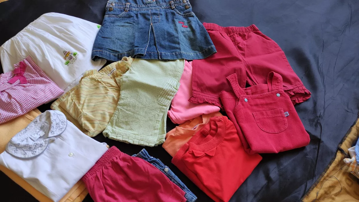 Lot vêtements bébé fille 1 An - 16 pièces - pantalons, t shirts