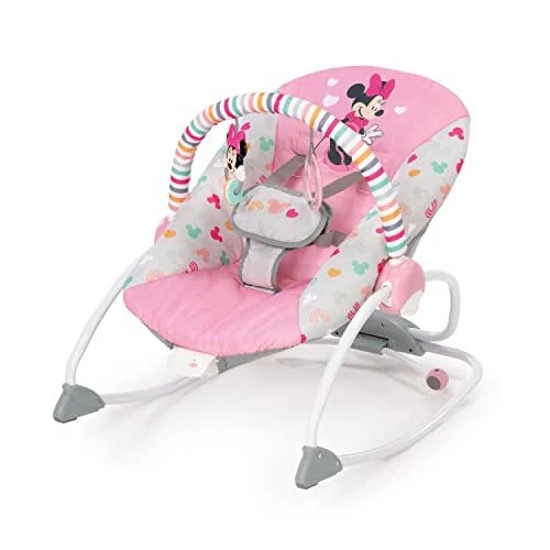 Minnie Mouse Silla Mecedora Con Vibracion Barra De Juguetes Para Bebe 0 24 Meses