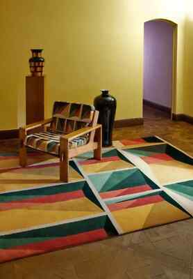 Hand-Tufted Green Wool Rug 8x10 Oriental Carpet with Crane and Lotus Design Rug