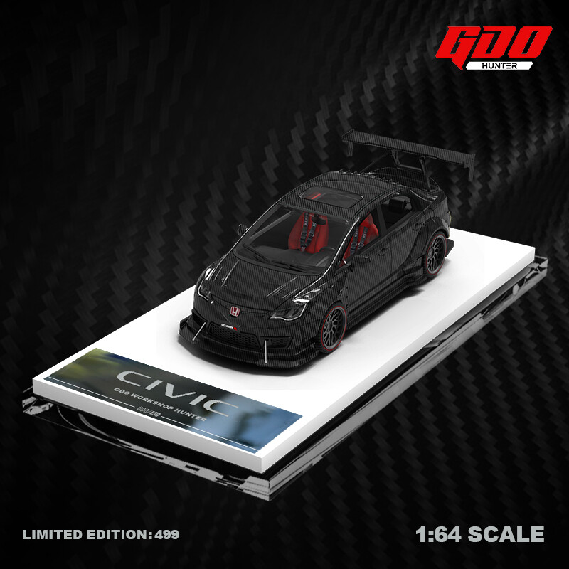 TimeMicro×GDO 1:64 Civic Explosion Unlimited All carbon fiber