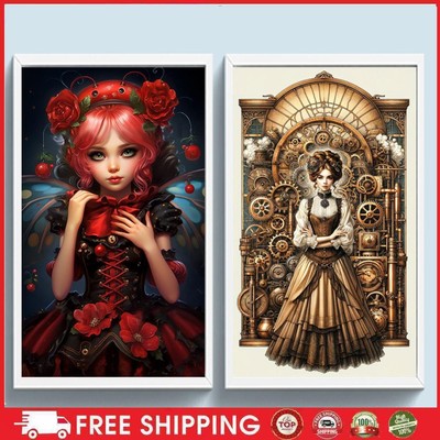 Full Embroidery Eco-cotton Thread 11CT Printed Girl Cross Stitch Kit Artwork