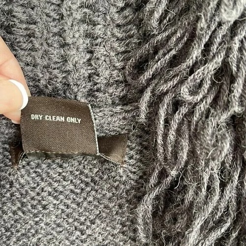 Luii Anthropologie Gray Wool Blend Shag Sweater Vest Cardigan Size Medium - Picture 5 of 6