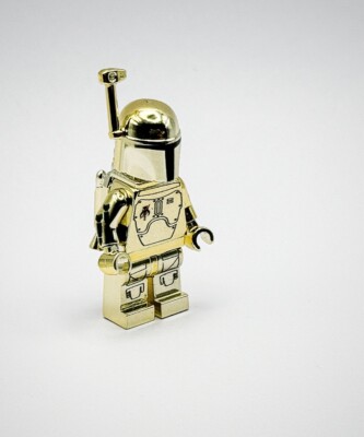 Lego Chrome Gold Plated Mandalorian Boba Jango Fett Star Wars Mini figure  New!! UK