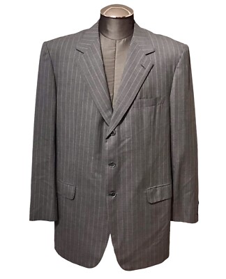Brioni Traiano Gray Pinstripe Wool Blazer Sport Coat Jacket Italy