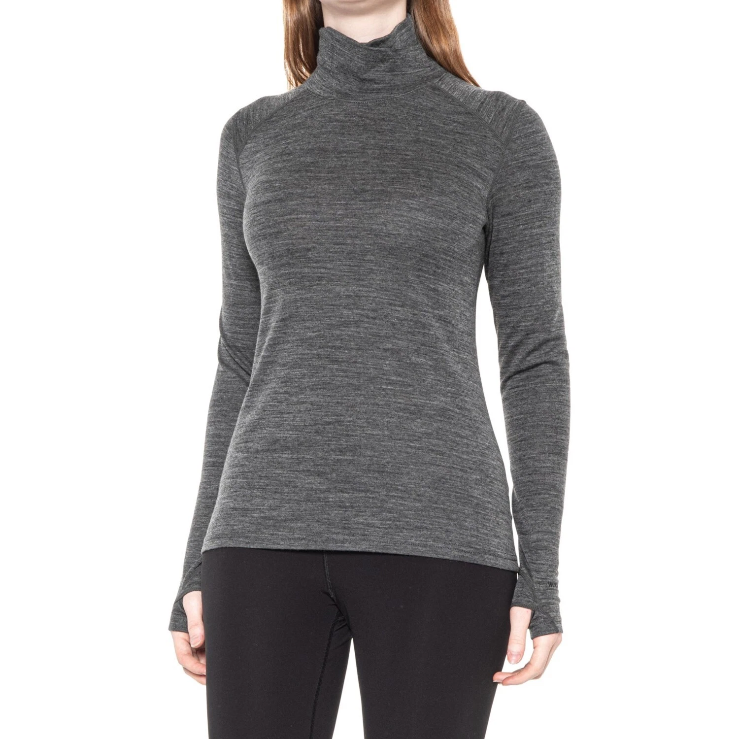 NWT Womens Terramar Gray Woolskins 2.0 Merino Wool Base Layer Turtleneck Medium