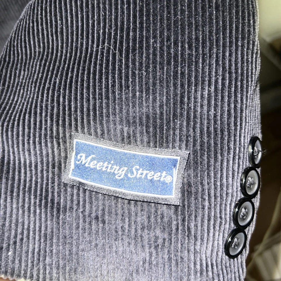 Винтажный новый с Ярлыками встречи улицы черный вельвет спортивное пальто размер 48 Med/Reg - Изображение 2 из 4