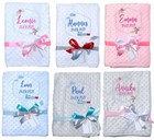Babydecke mit Namen bestickt Minky Plüsch  Kuscheldecke Geschenk