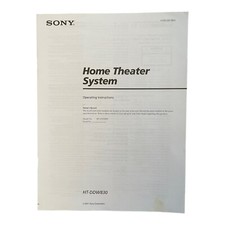 OEM Sony Home Theater System HT-DDW830 Operating Instruction Book Manual Booklet