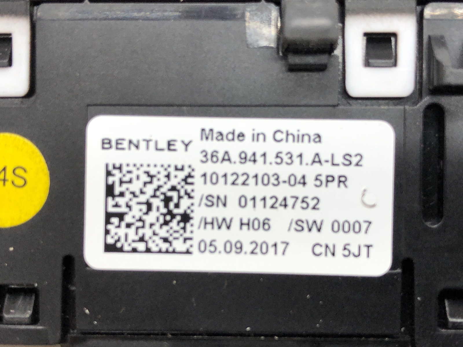 2016-2020 BENTLEY BENTAYGA DASH HEADLIGHT NIGHT VISION CONTROL SWITCH 36A941531A