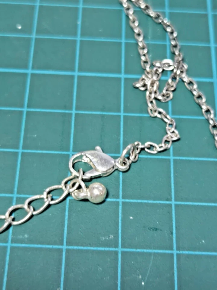 Vintage Silver Tone Pewter Whale Pendant Necklace Costume Fashion 19 Inch Foto 4 de 4