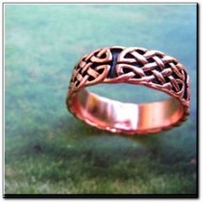 Solid Copper Celtic Ring CTR042 -5/16 inch wide. Available in Sizes 6 to 13  15