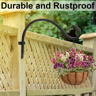 4Pack 12" Plant Hanger Bracket Cast Iron Hanging Flower Lanterns Hook Heavy  Duty | eBay