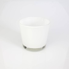 INNA-Glas Kleine Glasvase - Windlicht Alena, weiß, 10,5cm, Ø 11,5cm