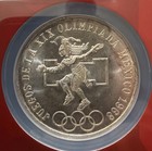 1968 Mo Mexico Silver 25 Pesos 25P NGC MS67 Mexico City Olympics Even Rings — photo 2