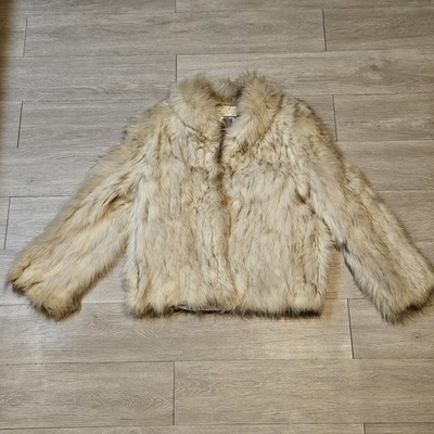 Vintage Saga Fox Fur Coat Soft Beige Fur Size Medium Clyde Burtrum Mob Wife