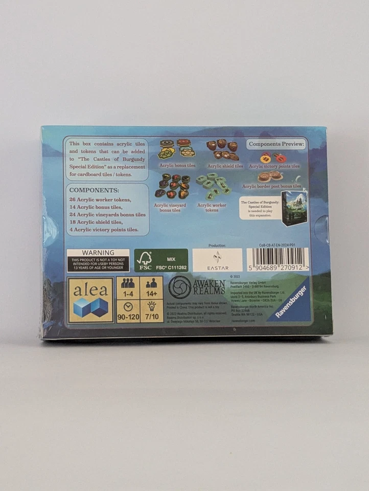 The Castles Of Burgundy Special Edition Kickstarter Acrylic Tiles OOP New Sealed - Image 3 of 4