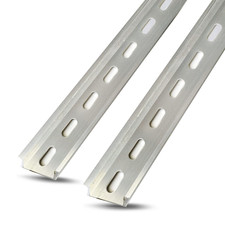 2 Piece DIN Rail Slotted for Hardware Components Mounting, Aluminum Din Rails wi