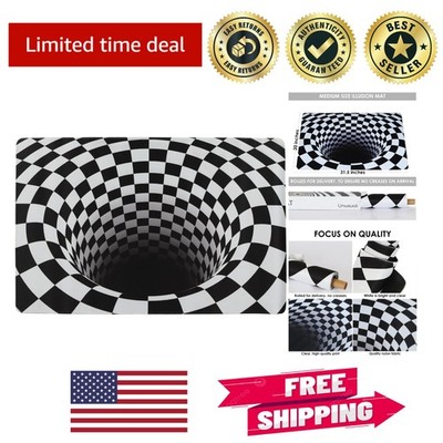 Modern 3D Vortex Illusion Floor Mat, 31.5x20 Inch - Stylish Indoor/Outdoor Use