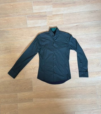 MCR Modacrise Slim Fit Shirt Neu S 37/38 Grün Navy Muster Stretch Baumwolle