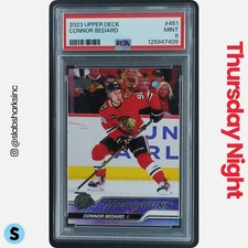 2023 UPPER DECK #451 CONNOR BEDARD YOUNG GUNS RC ROOKIE PSA 9