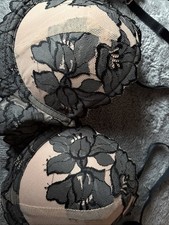 M & S  Balcony Padded, Wired Bra Blk/Nude 36B