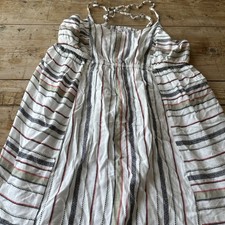 Liverpool Los Angeles Women Maxi Dress SZ Large White Multicolor Stripe NWT 119