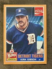 Kirk Gibson 1985 Wendy's/Coca-Cola Detroit Tigers Restaurant #9 EXCELLENT COND.