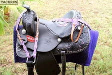 Horse Western Barrel Show Pleasure LEATHER SADDLE Bridle  50274