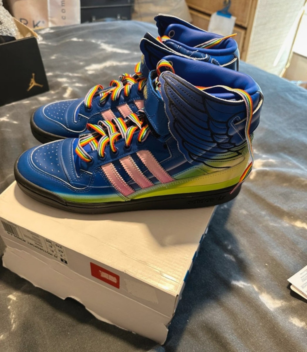 ADIDAS JS WINGS TRAINERS JEREMY SCOTT RAINBOW SIZE UK NEW
