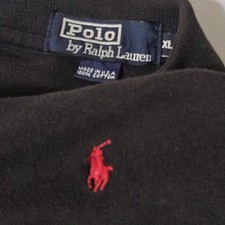 VTG Polo Ralph Lauren Shirt XL blue Cotton MADE IN USA Golf Short Sleeve 80's