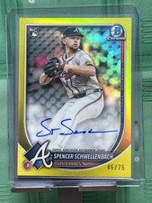 🔥 2025 BOWMAN CHROME SPENCER SCHWELLENBACH YELLOW REFRACTOR AUTO /75 ROOKIE RC