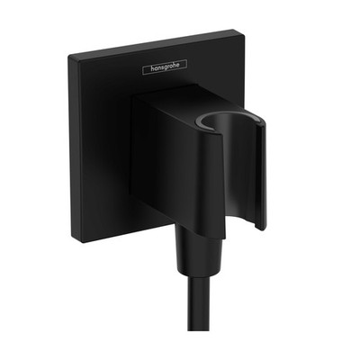 Hansgrohe 26889671 FixFit E Wall Outlet with Handshower Holder in Matte Black
