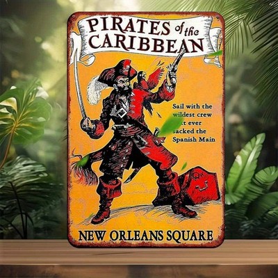 Pirates of the Caribbean New Orleans Tin Metal Signs Home Décor 8x12