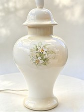 Denby Potters Vintage Keramik Tischlampenfu&szlig; Lilien Floral gro&szlig; sehr guter Zustand 15,5"