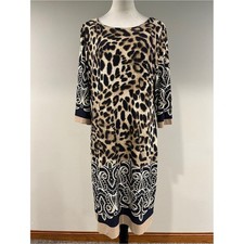 Leopard-Print long sleeves Shift Dress size 16