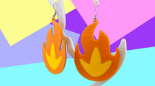 Fire Flame Earrings, Statement Jewelry