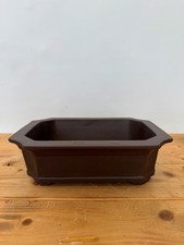Bonsaischale frostfest S 555 braun rechteckig Shohin Schale handgemacht Bonsai