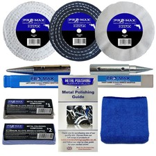 Bench Grinder Metal Polishing Kit For Aluminium Alloy Brass 8pc  4" x 1/2"